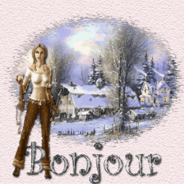 Gif bonjour femme paysage